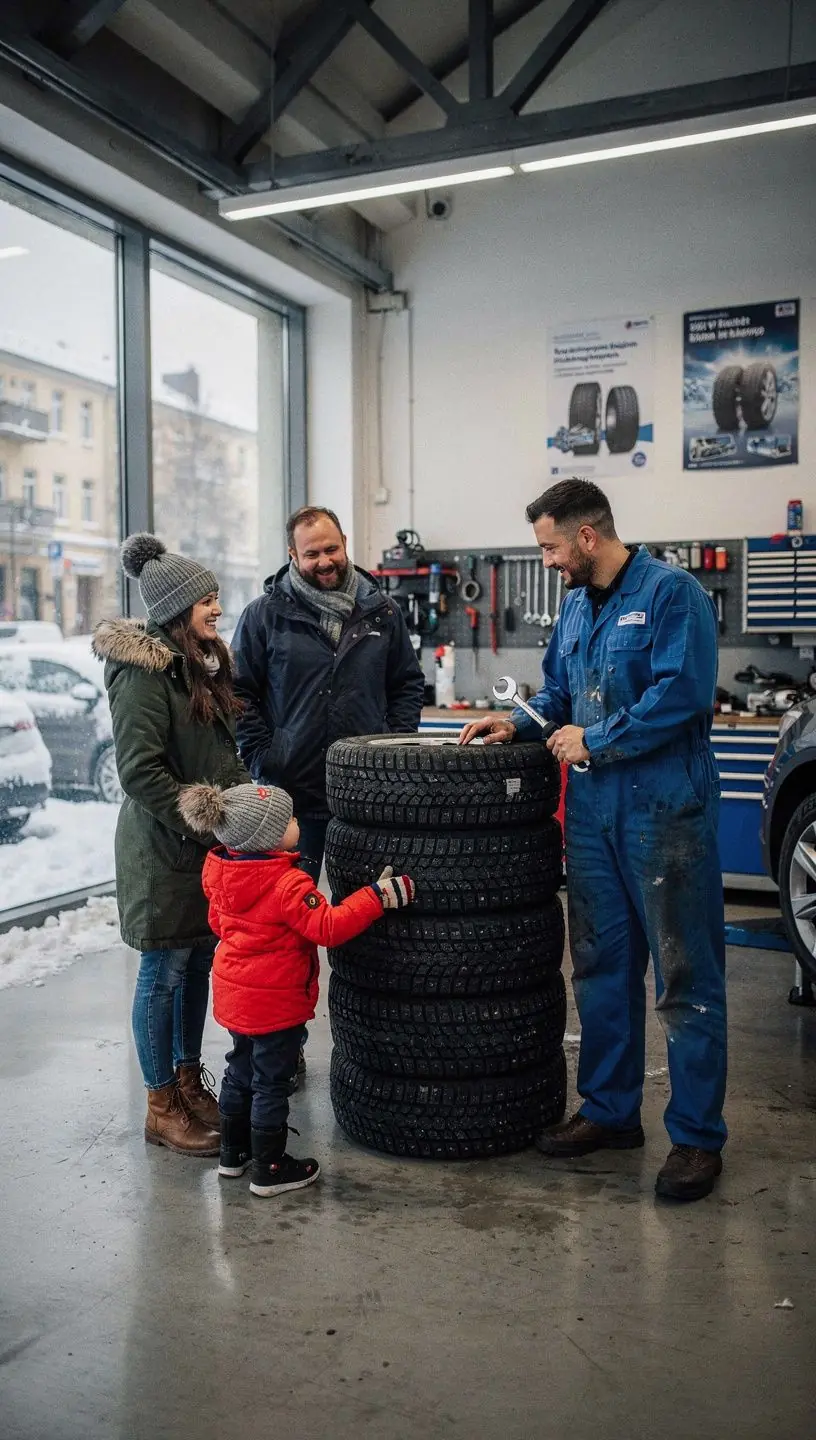 Mechaniker füllt wichtige Frostschutzmittel und Bremsflüssigkeit für optimale Fahrzeugleistung im Winter nach.